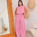 Conjunto Feminino Alfaiataria em Linho – Calça + Blusa Elegante