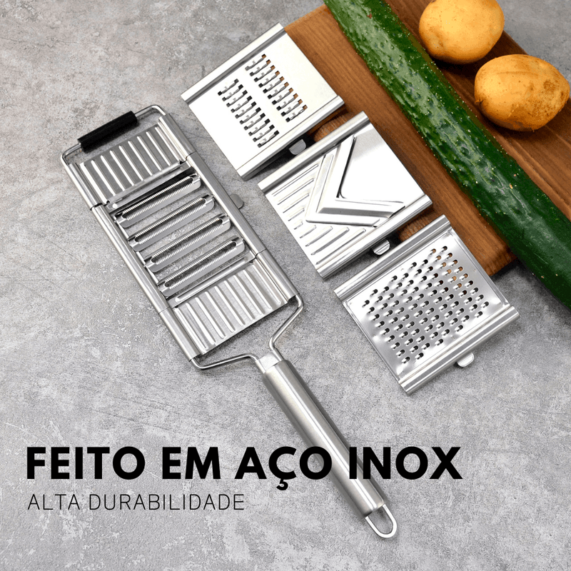 Rala PRO™ - Ralador Em Aço Inox + 3 Lâminas + Brinde Exclusivo - TrendProdutos