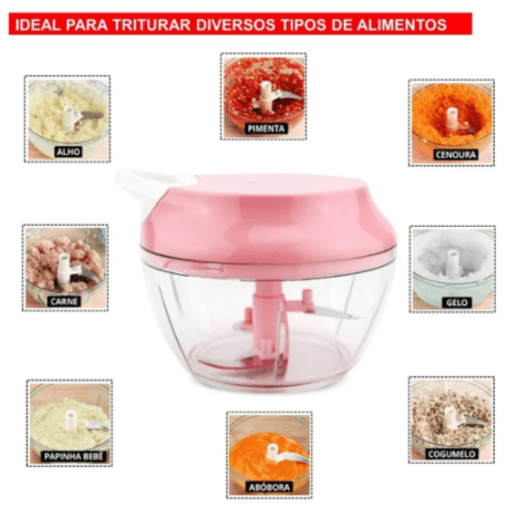 Mini Processador - Triturador de Alimentos Manual 3 Lâminas - TrendProdutos